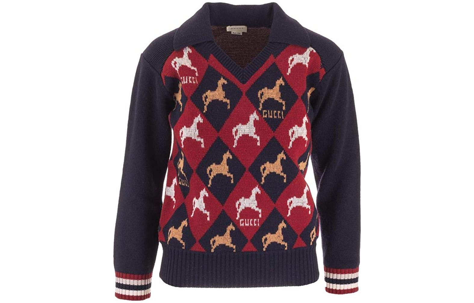 Мужской свитер Gucci Equestrian (темно-синий)