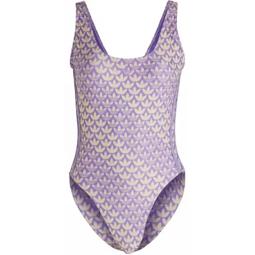 Adidas Originals MONOGRAM 3 STRIPES One piece Swimsuit Women's Purple Rush