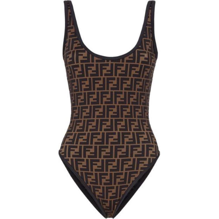 Женский купальник Fendi FENDI Logo (черный)