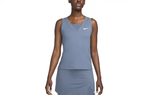Nike Tennis Tops Women's Diffused Blue V Neck Moderate