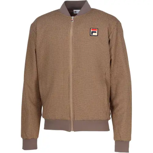 FILA Puffer Jackets Men's Brown Baseball Collar Moderate