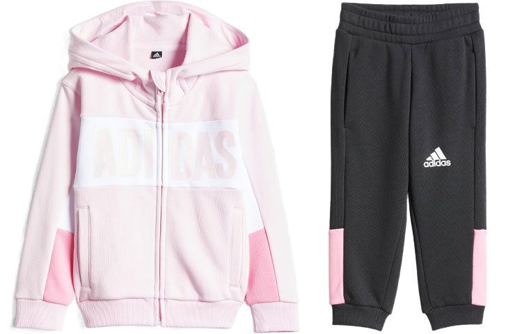 Adidas, sports suit, jacket, trousers, long-sleeve, fuchsia black children's hoody