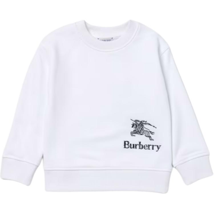 Женская футболка Burberry детская длинный рукав (белая)