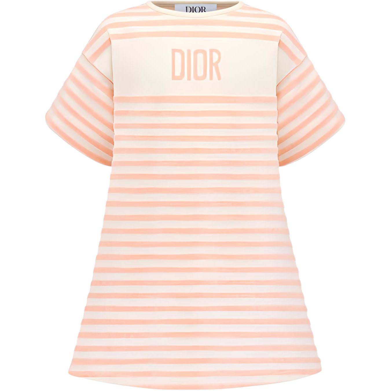 DIOR Fuchsia children's dress, with your logo imprint, with short sleeve