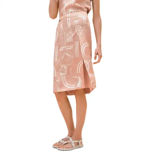 HERMES SS24 Casual Long Skirt Women's Multicolor