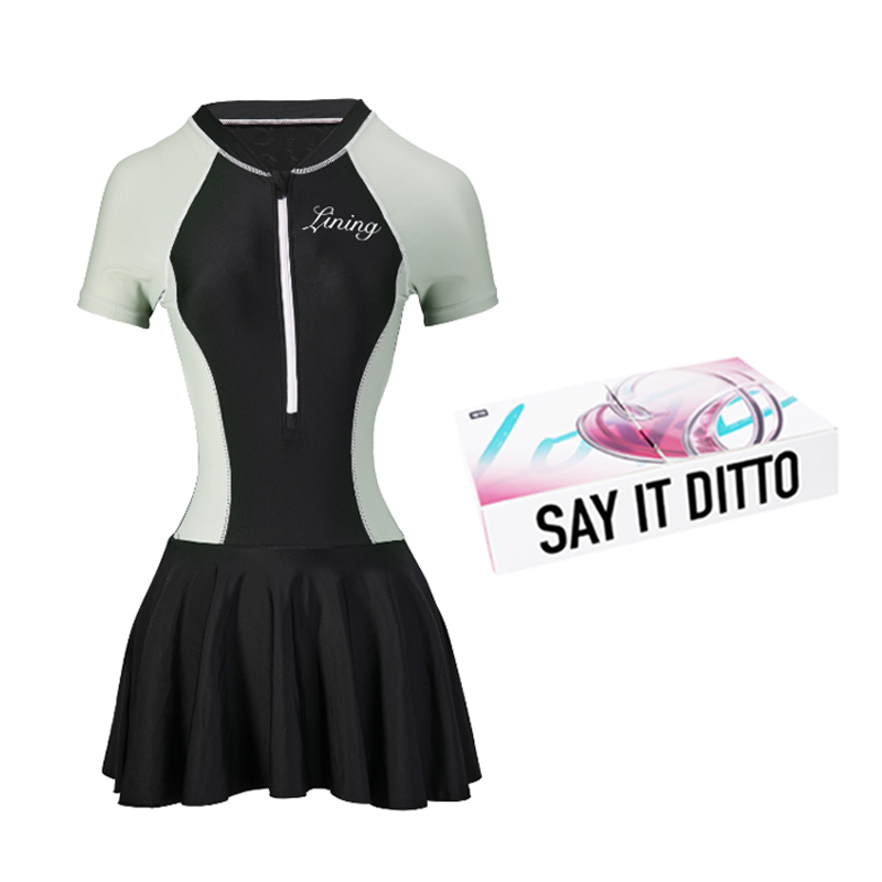 Li Ning One Piece Swimsuits Women’s Skirt One Piece Swimsuit