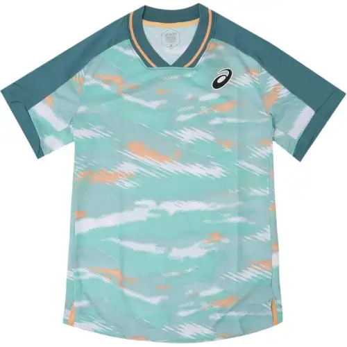 Asics Match Graphic Short Sleeve Top T Shirt Men's Mist Pine Wood