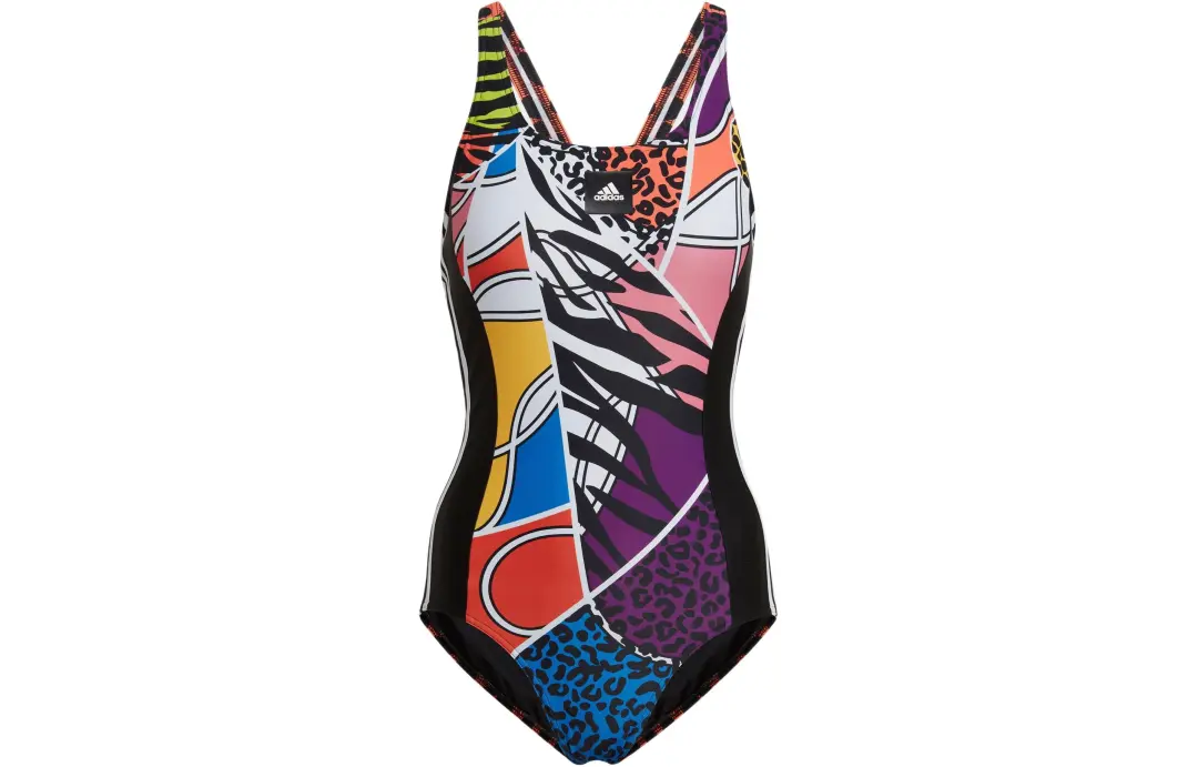 Adidas One piece Swimsuit Women's Orange Yellow/Black/White