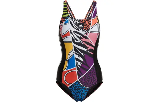 Adidas One piece Swimsuit Women's Orange Yellow/Black/White