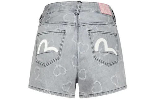 EVISU Denim Shorts Women's Denim Gray All Over