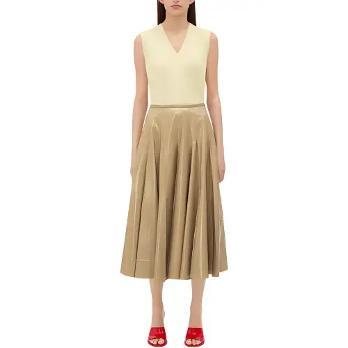 Bottega Veneta Casual Long Skirt Women's Gold