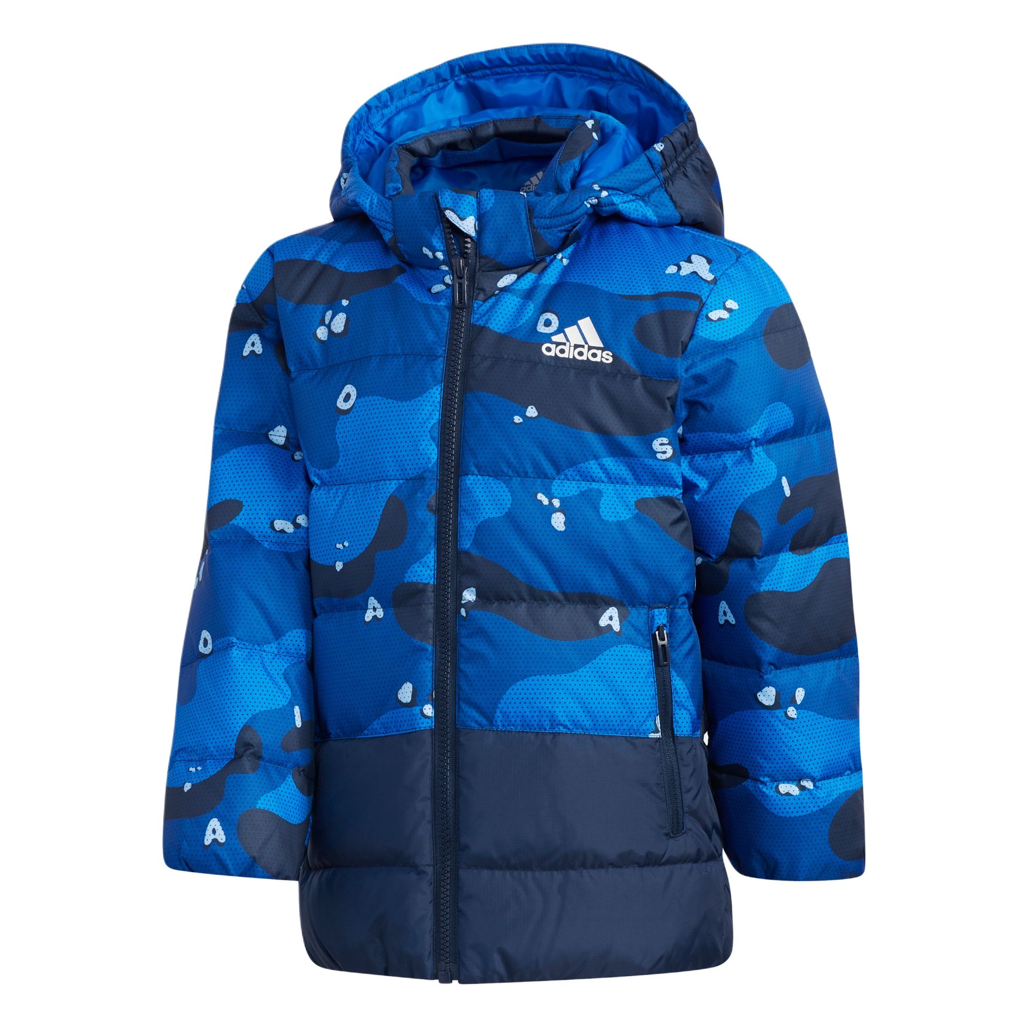 Детская куртка adidas LK J AOP DOWN J (синяя)