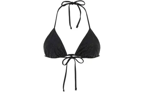 PRADA Logo plaque Rhinestone embellished Bikini Top