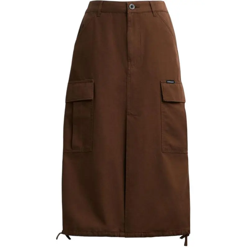 COACH SS24 Casual Long Skirt Women's Brown