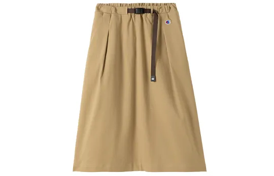Champion SS25 Рабочая одежда Champion Модная мода Универсальная индивидуальность Простой ремень с вышивкой Сплошной цвет Повседневная юбка Американская версия Женский стиль