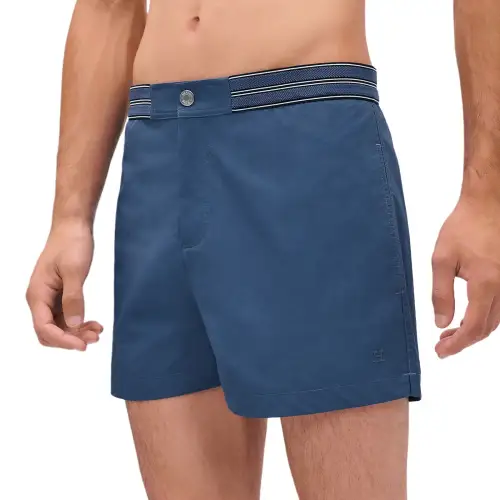 HERMES SS25 Beach Shorts Men's Turquoises Blue
