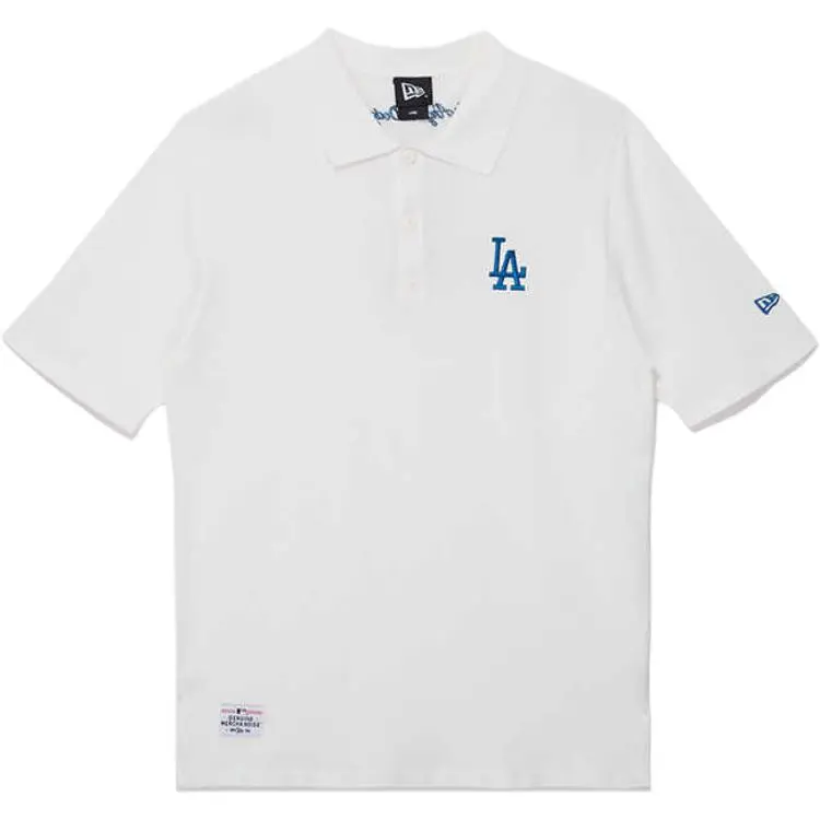 New Era X MLB Polo Shirts Unisex Ivory White Crew Neck Moderate Other