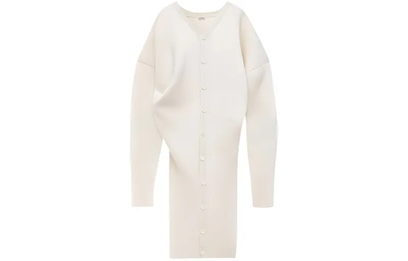 LOEWE Draped Long Coat 'Soft White'