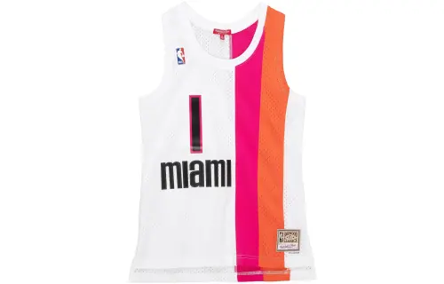 Mitchell & Ness Swingman Chris Bosh Miami Heat 2011-12 Jersey Casual Colorblock Round Neck Sleeveless Basketball Vest Women's White
