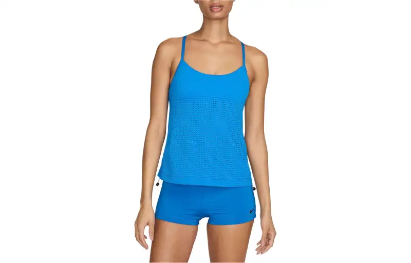 Nike Essential Women's Layered Tankini Top Two Piece Swimsuit Women's Blue