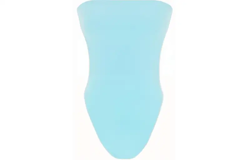 SAINT LAURENT Shiny Strapless Cut-Out Swimsuit