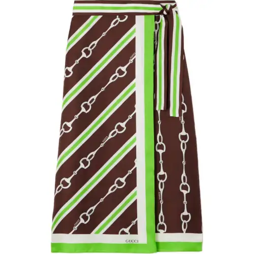 GUCCI Casual Long Skirt Women's Brown