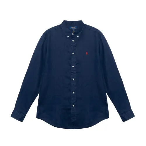 Polo Ralph Lauren Pony, long-sleeve, foldable children's blue shirt, with your logo imprint, with embroidery