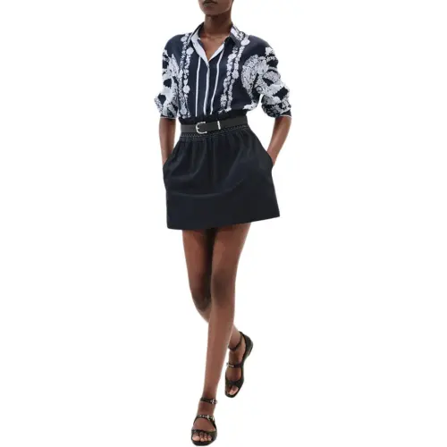 HERMES SS25 Casual Short Skirts Women's Black Blue