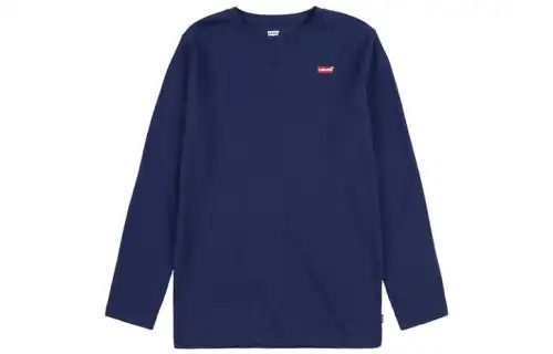 Levi's Long Sleeve Thermal Shirt Children's Clothing Solid Color Round Neck Long Sleeve Sweatshirt Boys Blue