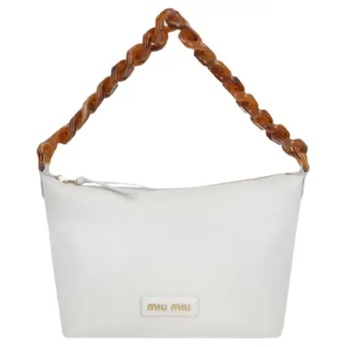 MIU MIU Leather Handbag Women's White