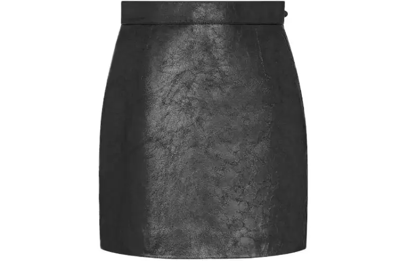 DIOR Leather Short Skirts Women's Black