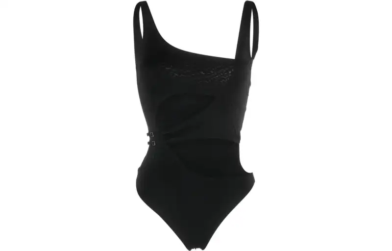 OFF-WHITE cut-out high-cut swimsuit
