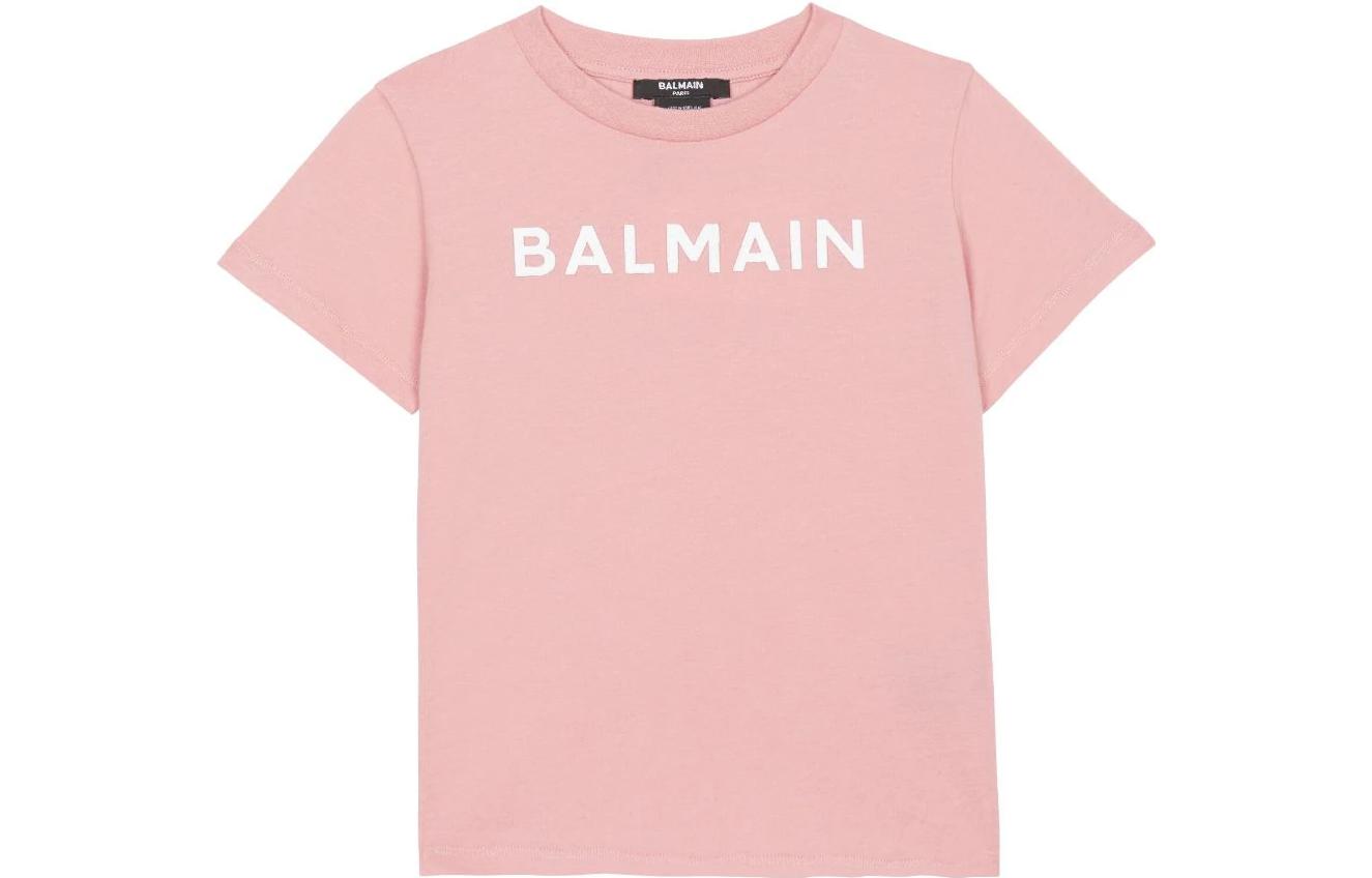 Женская футболка BALMAIN Logo T-Shirt (розовая)