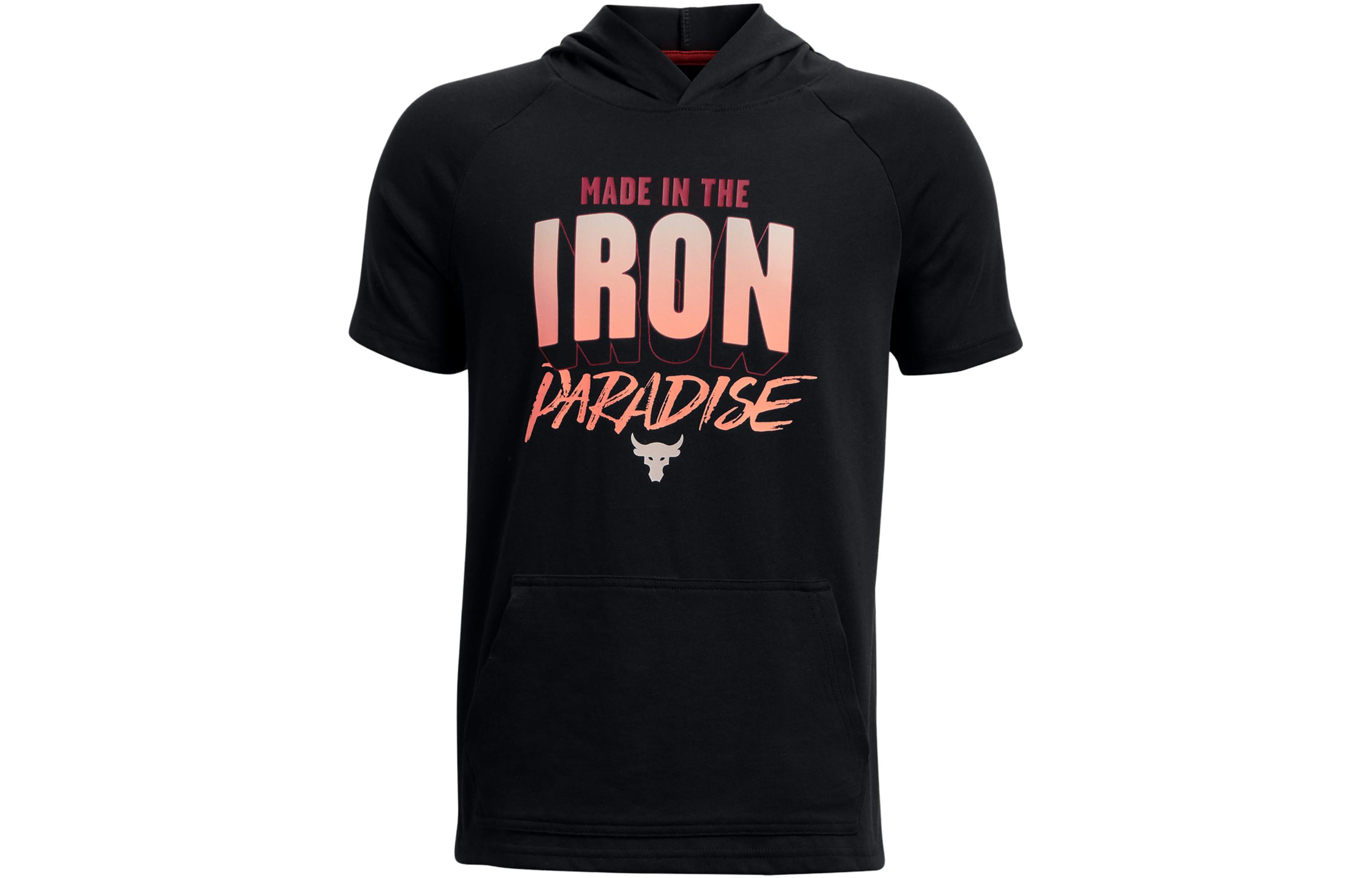 Детское худи Under Armour Under Armour Project Project Rock Heavyweight Cotton Short Sleeve Hoodie (черное)