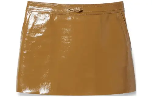 GUCCI SS24 Leather Short Skirts Women's Light Brown