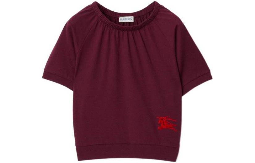 Женская футболка Burberry (бордовая)