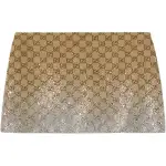 GUCCI Crystals Embroidered Gg Canvas Mini Skirt Camel/Brown