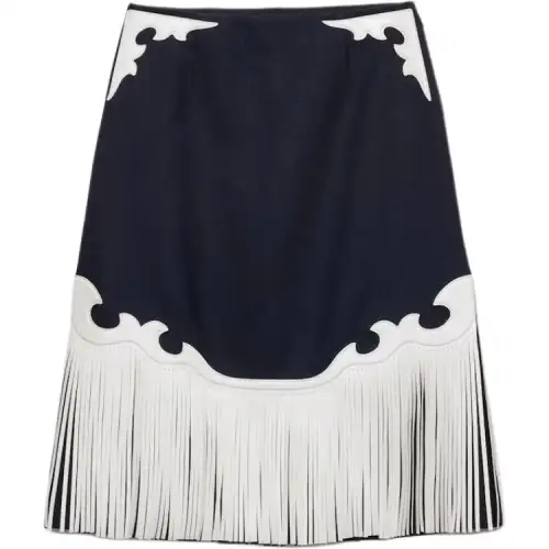 PRADA Fringed Zipped Midi Skirt