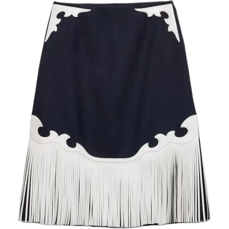 PRADA Fringed Zipped Midi Skirt