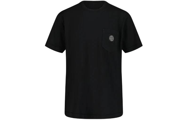 Мужская футболка STONE ISLAND Logo (черная)