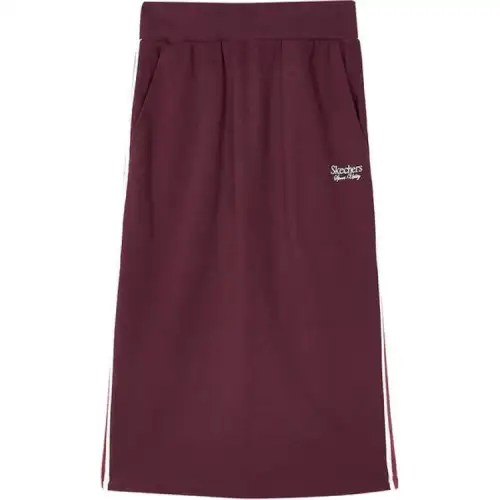 Skechers AW24 Casual Long Skirt Women's Burgundy