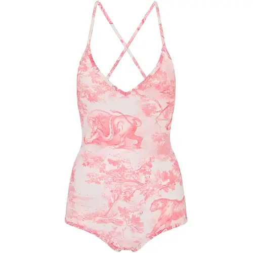 DIOR Dioriviera FW24 One piece Swimsuit Women's Candy Pink