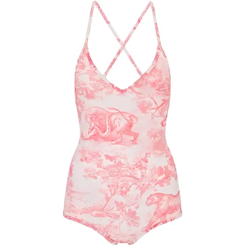 DIOR Dioriviera FW24 One piece Swimsuit Women's Candy Pink