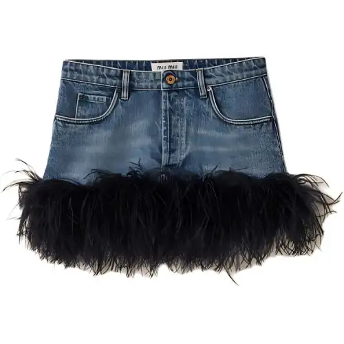 MIU MIU Denim Short Skirts Women's Blue