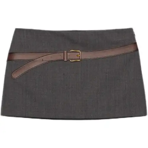 PRADA SS25 Spring Summer Women's Apparel Collection Casual Short Skirts Women's Gray