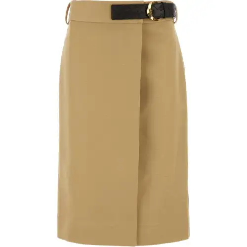 Bottega Veneta Slit Detailed Midi Skirt
