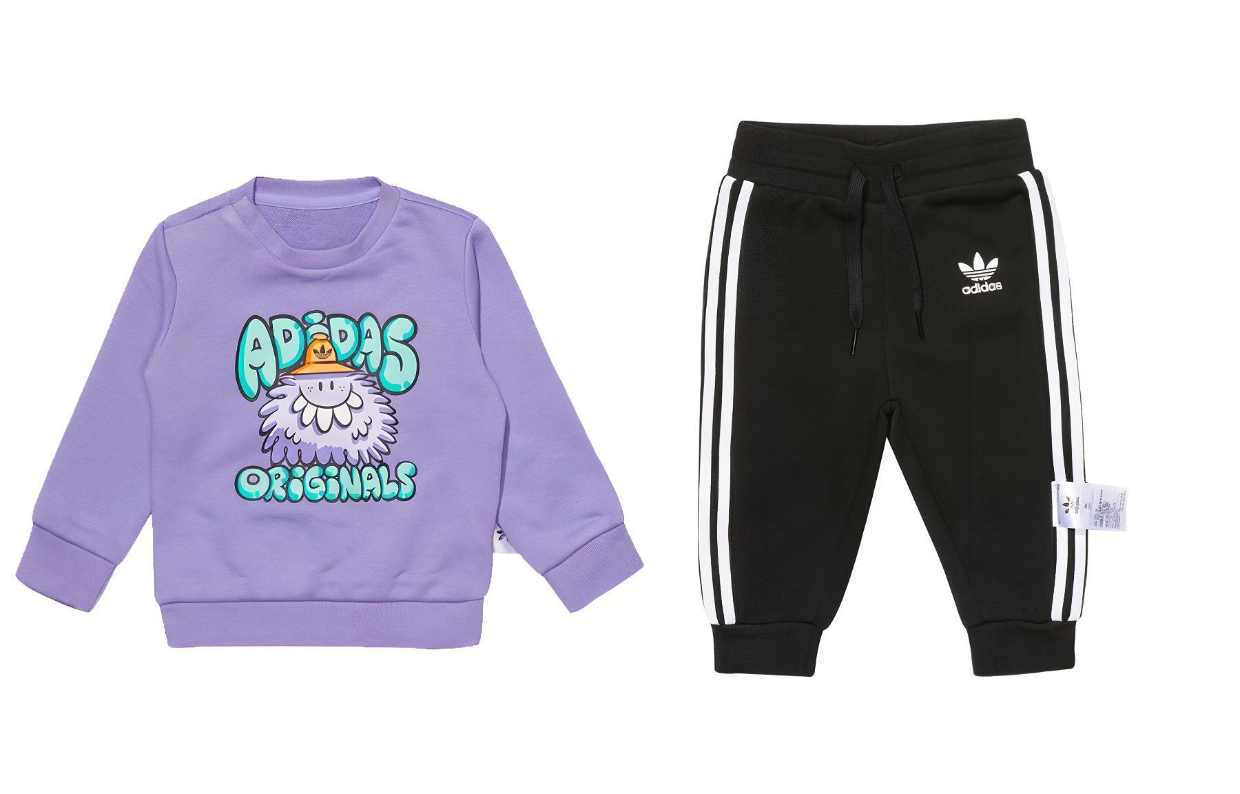Детское худи adidas adidas originals x Kevin Lyons Crew Set + (фиолетово-черное)