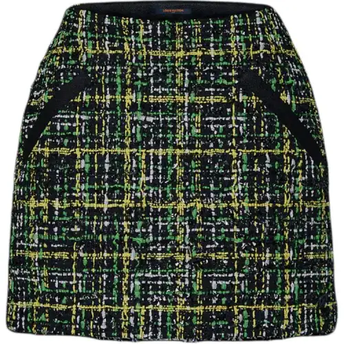 Lv Graphic Tweed Mini Skirt