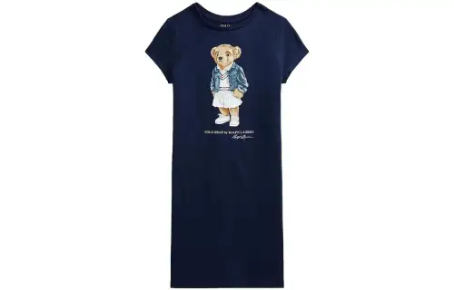 Polo Ralph Lauren Cartoon T-shirt, blue children's short sleeve dress
