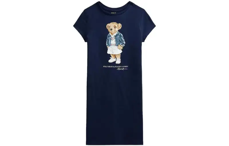 Polo Ralph Lauren Cartoon T-shirt, blue children's short sleeve dress